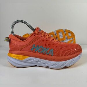 HOKA ONE ONE WOMEN'S BONDI 7 RUNNING SHOES CAMELLIA COASTAL SHADE US 6.5